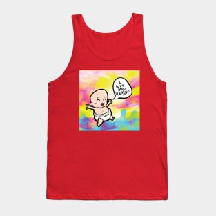 I LOVE YOU MOM I wuv you mumzie Creative Art - Flying Babies - Love Your Mom with THIS! Lone Baby Comic Tank Top